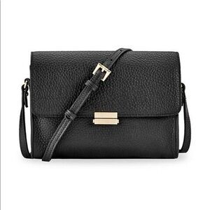 GiGi New York Catherine Black Leather Crossbody Bag